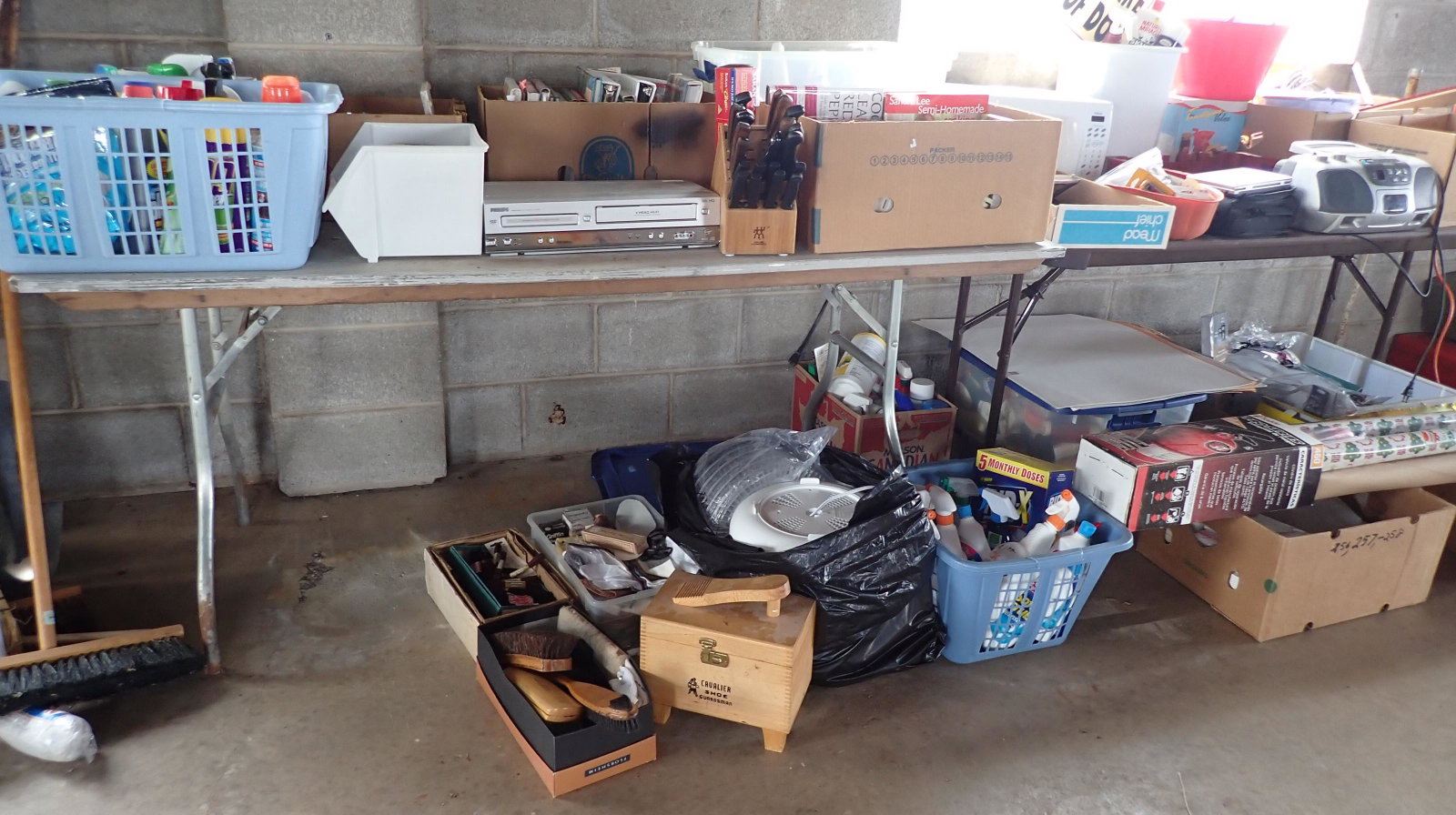 Contents of 2 Tables: Lot includes all pictured on and under the tables. NO SHIPPING !