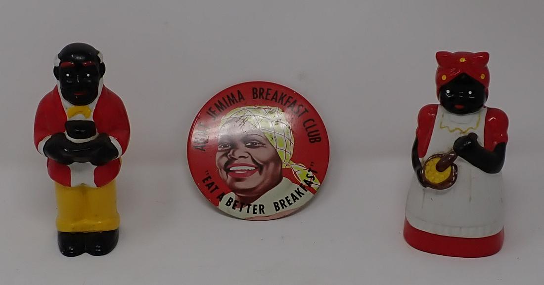 Ceramic Aunt Jemima & Uncle Mose Bank & Pin (1 of 4)