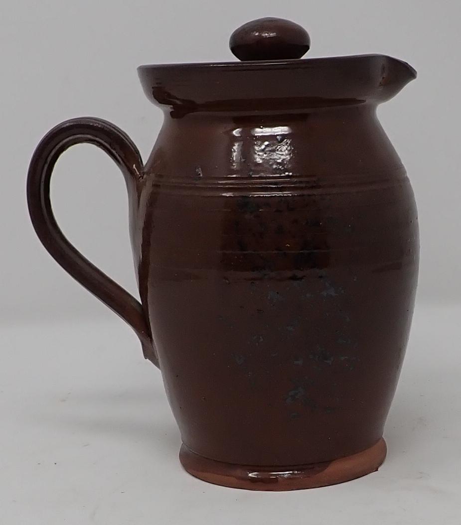 Redware Covered Pitcher (1 of 5)