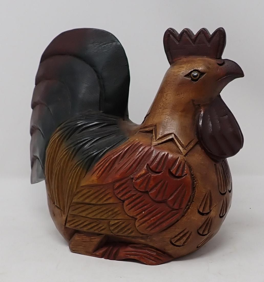 Carved Wood Rooster (1 of 3)