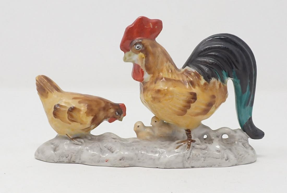 Ceramic Rooster Hen & Chick Figurine (1 of 3)
