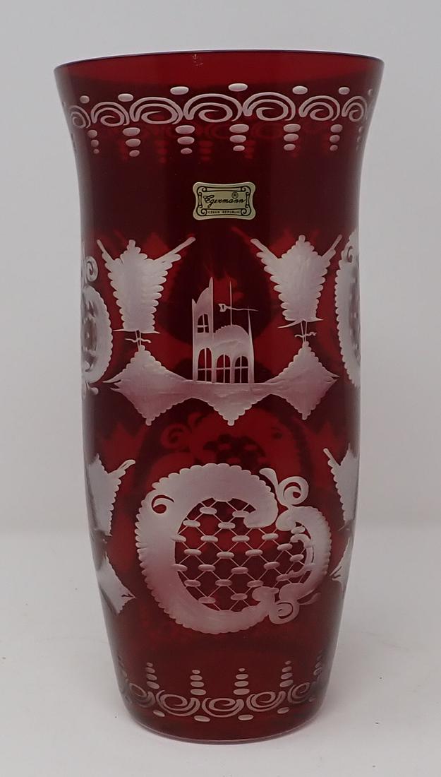 Red Ruby Egermann Czech Glass Vase (1 of 4)