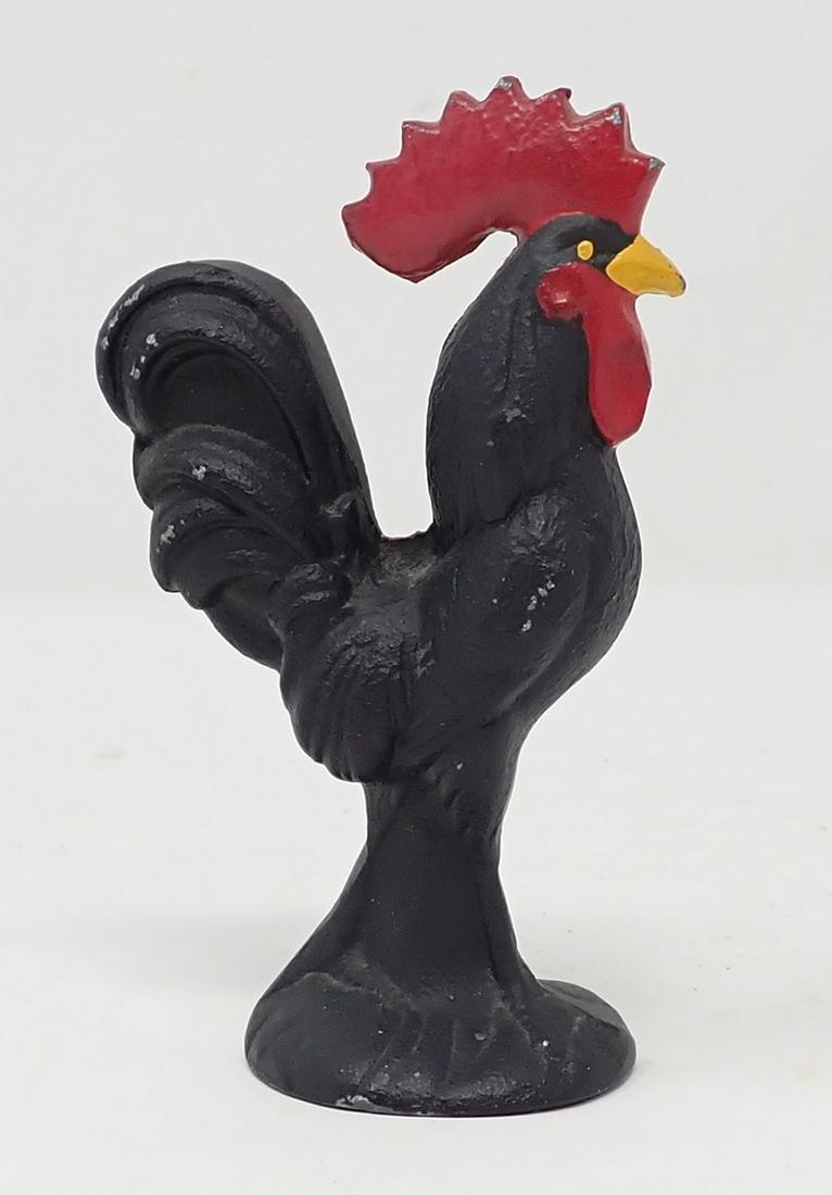 Cast Iron Rooster Paperweight: Approx 4 1/4" tall