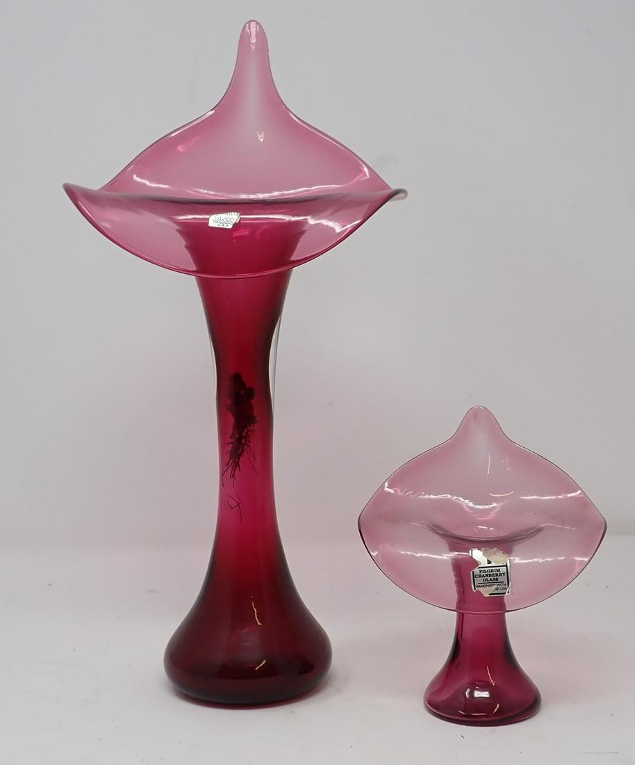 Pilgrim Cranberry Glass Vases (1 of 3)