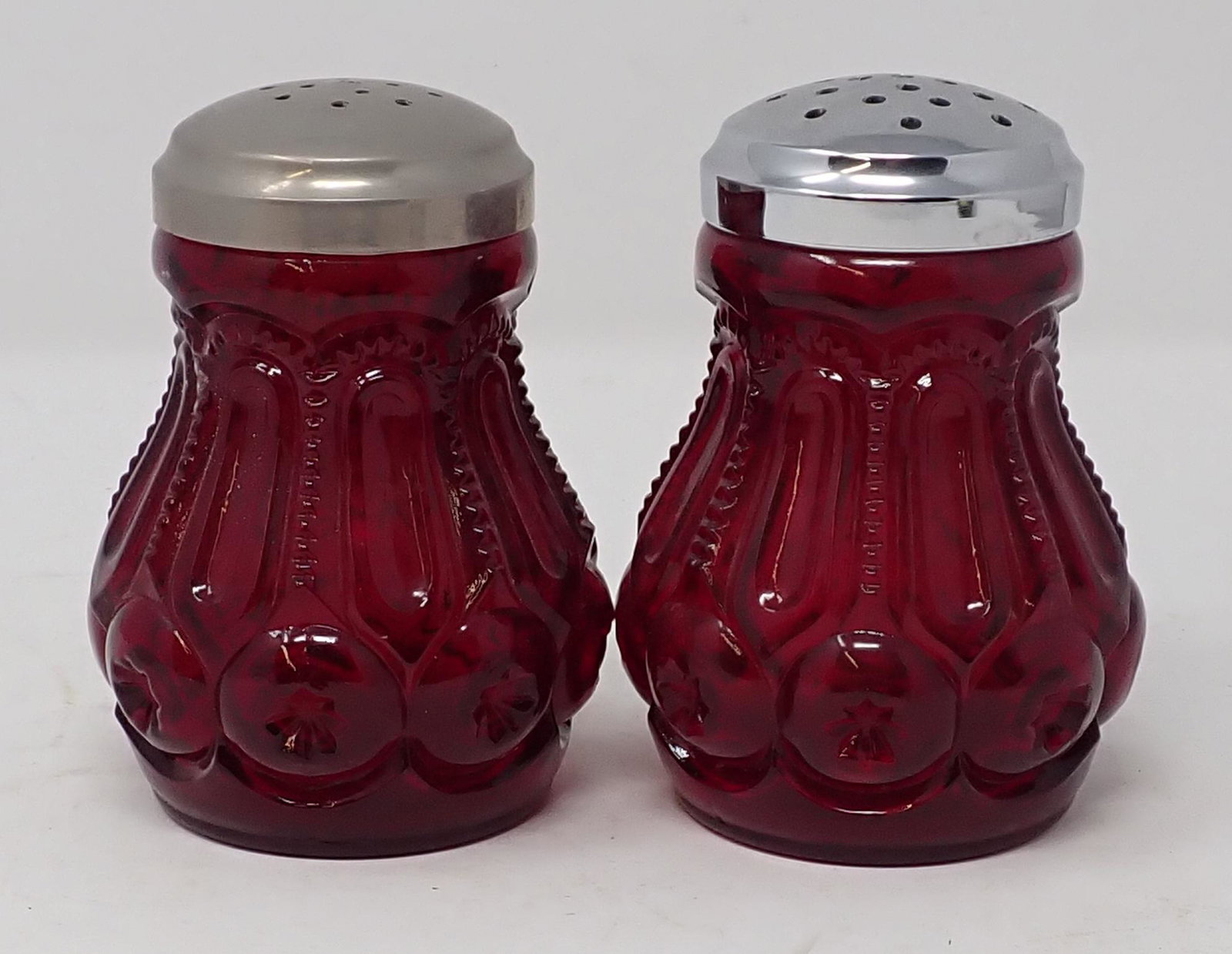 Ruby Red Glass Sugar Shakers (1 of 3)