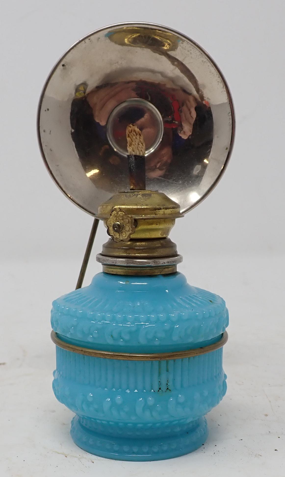 Antique Wall Mount Oil Lamp & Reflector (1 of 3)