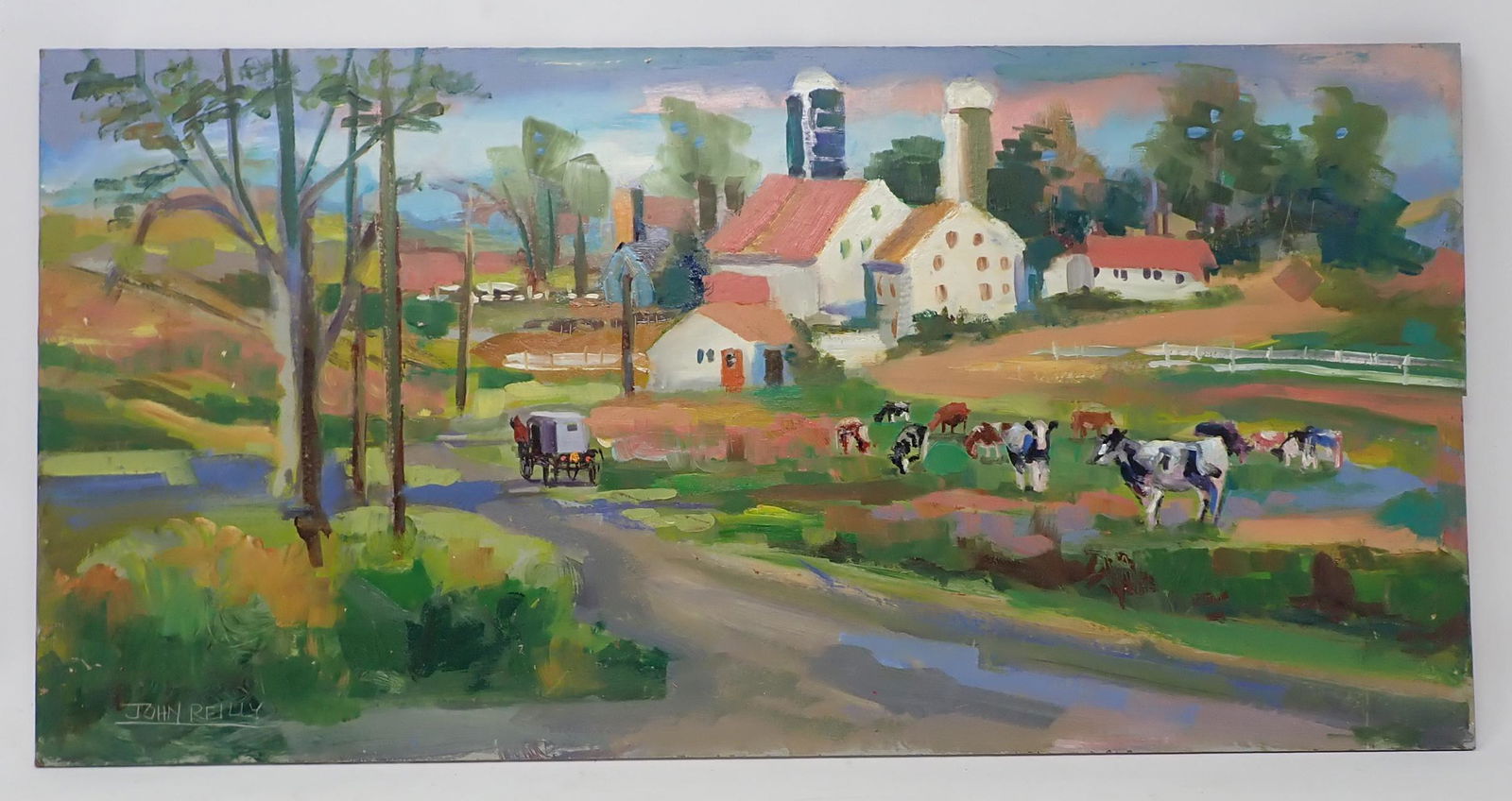 John Reilly Signed Oil on Board Amish Countryside (1 of 4)