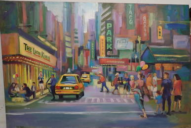 John Reilly Signed Lion King Broadway Scene Painting