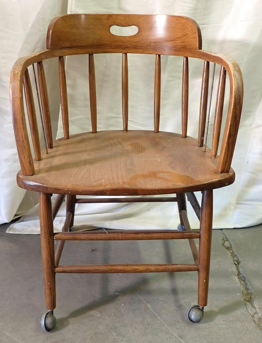 Oak Barrel Back Chair (1 of 3)