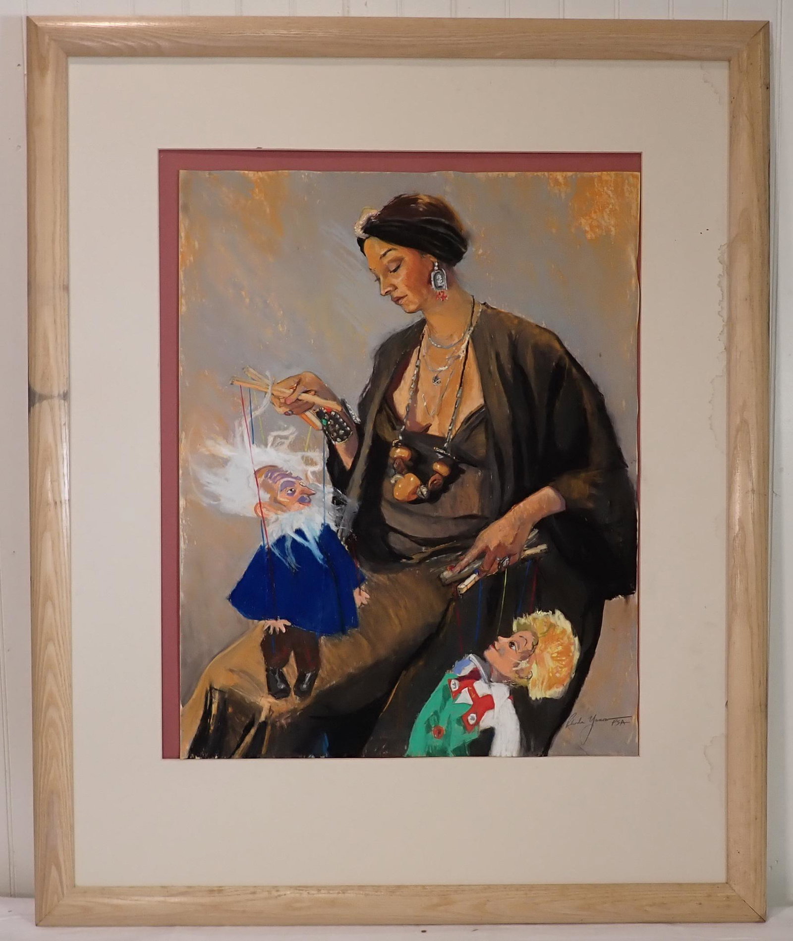 Rhoda Yanow PSA Puppeter Pastel Art: Approx 35" x 43 1/2"