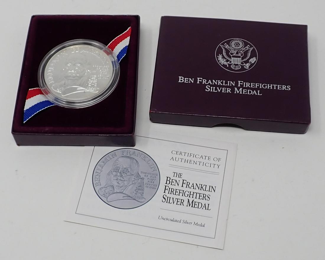 Ben Franklin Firefighters Silver Medal: Uncirculated
