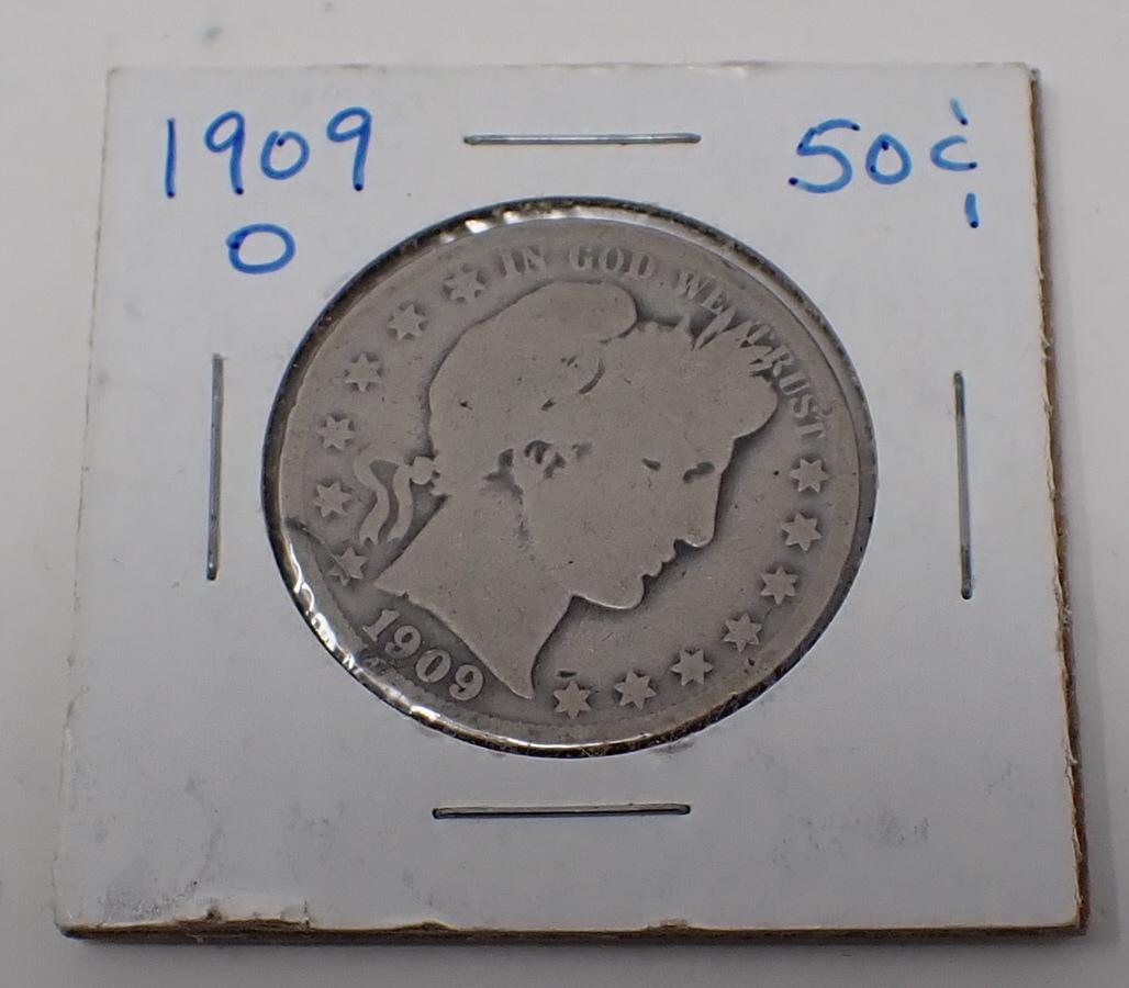 1909 O Barber Half Dollar: Half Dollar