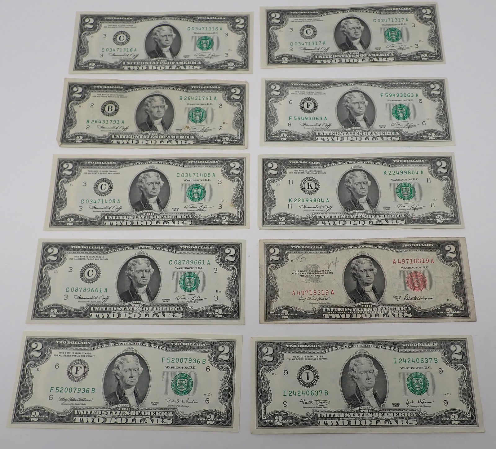 $2 Bills incl 1953 A Red Seal - Sep 04, 2022 | M.J. Stasak Jr ...