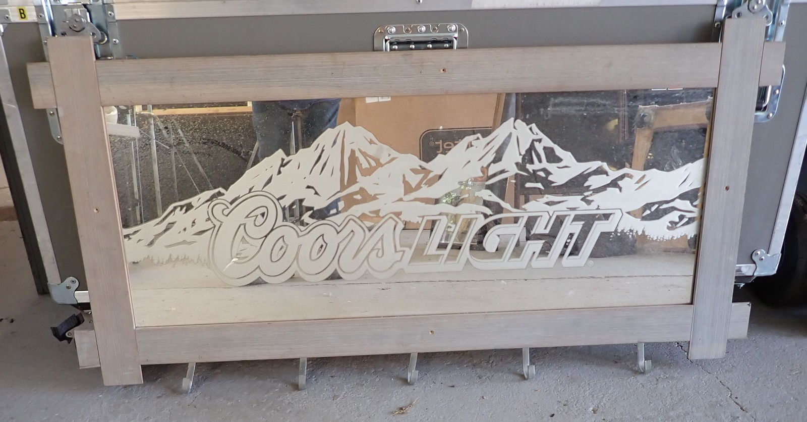 Coors Light Mirrored Sign / Coat Rack (1 of 2)
