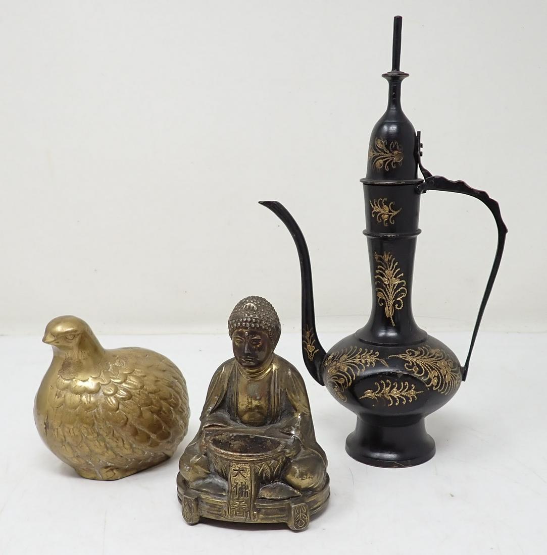 Brass Quail Urn & Buddha (1 of 2)