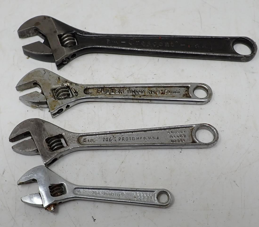 Crescent Fuller Proto Adjustable Wrenches: Largest is 8" Crescent