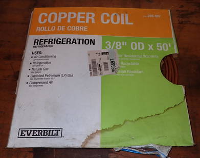 3/8" OD Copper Coil: Refrigeration coil