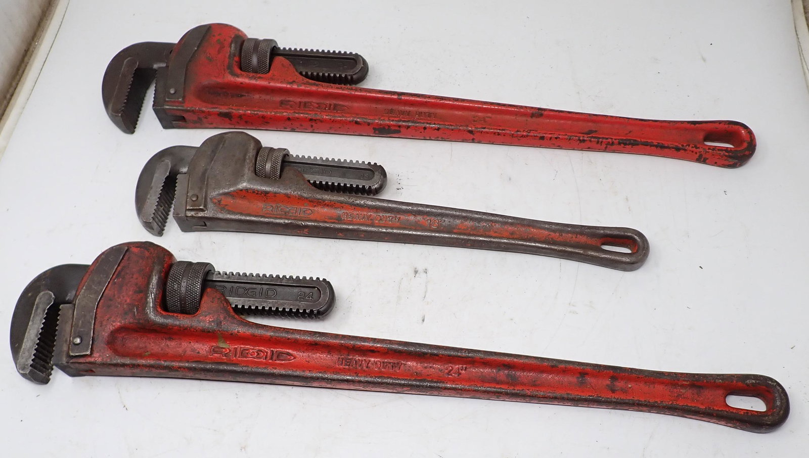 18" & 24" Rigid Pipe Wrenches: (2) 24" and (1) 18"