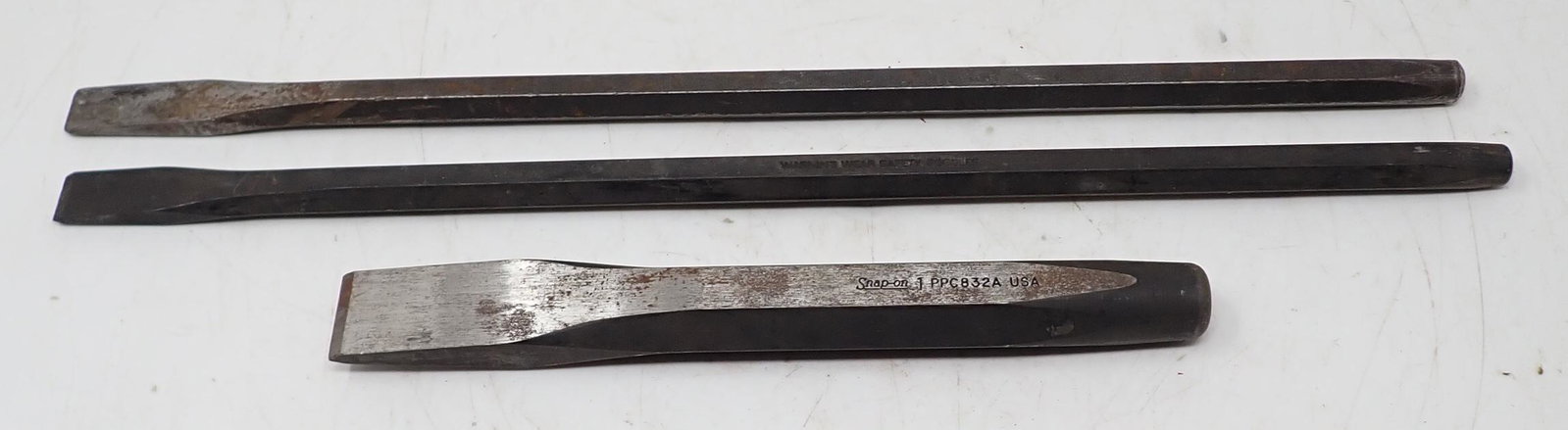 Snap On Chisels: Longest are approx 5/8" x 15 7/8"