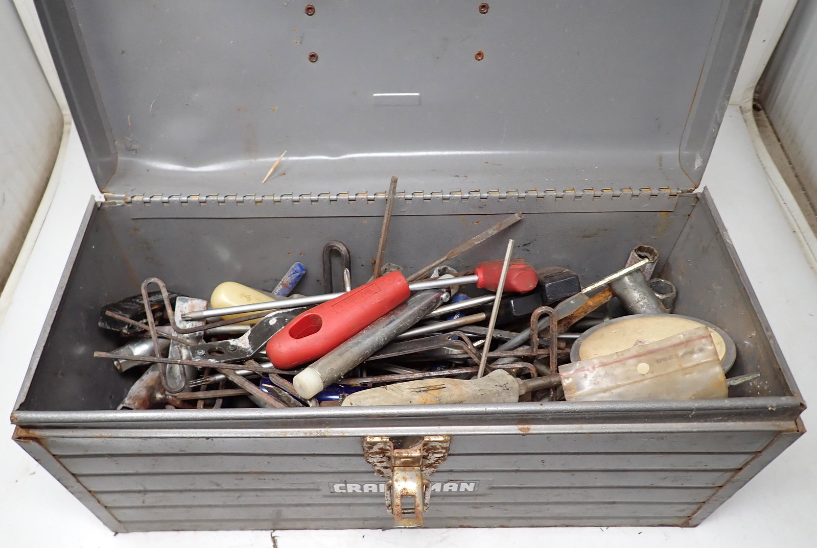 Craftsman Toolbox with Sparkplug Wrenches & Misc: NO SHIPPING