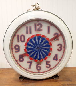 Electric Neon Clock Co Spinner Clock