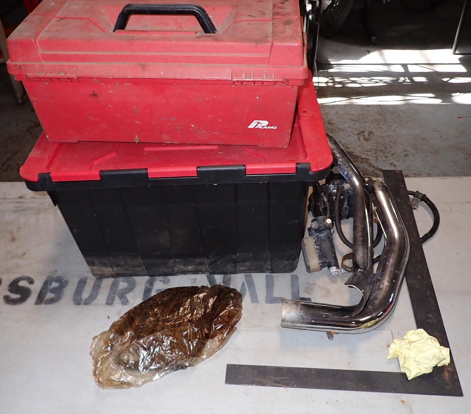Toolbox Tote Motorcycle Parts: No shipping and must take all. Makita box is empty