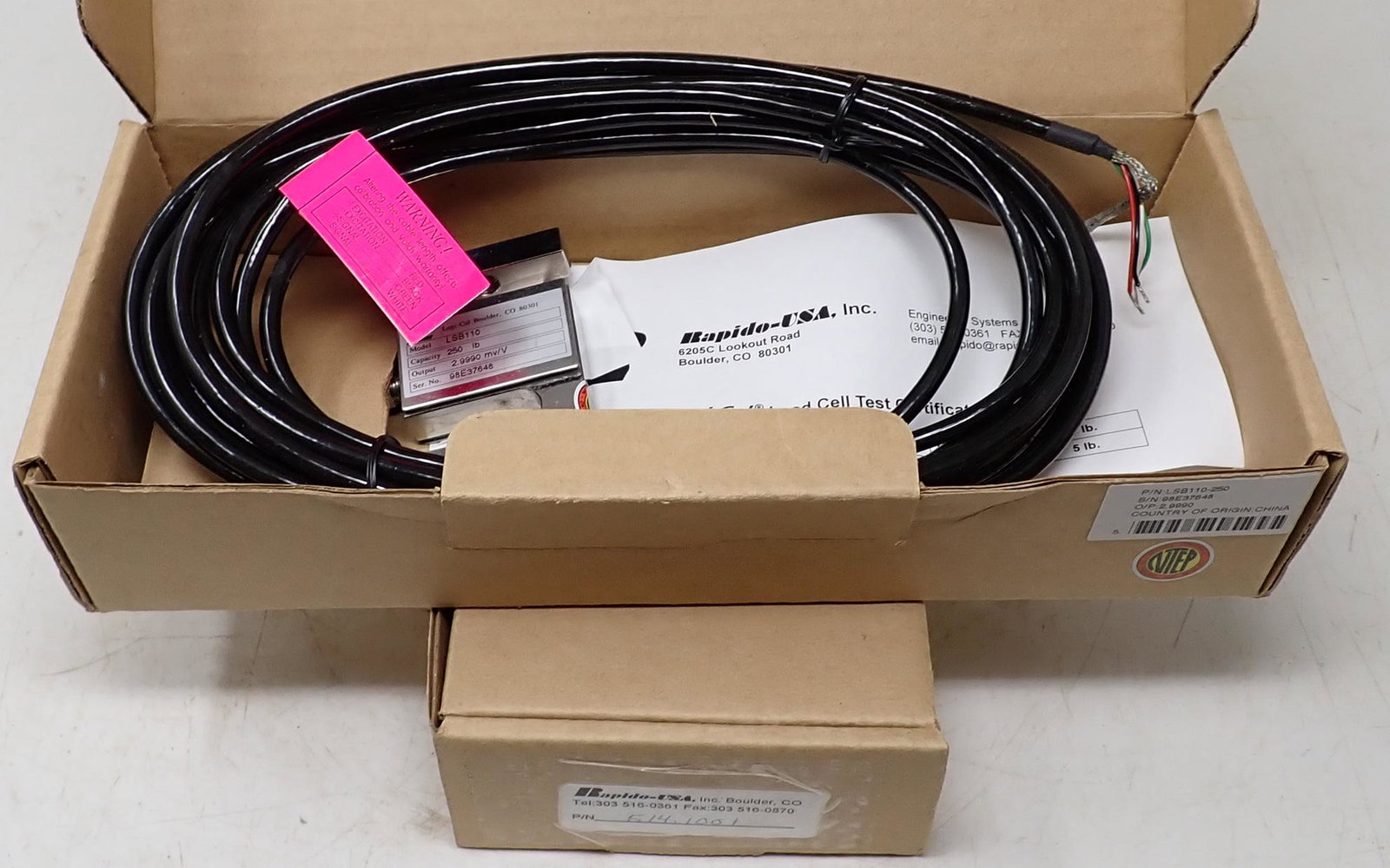2 Rapido LSB110 Load Cells: P/N 514-1001