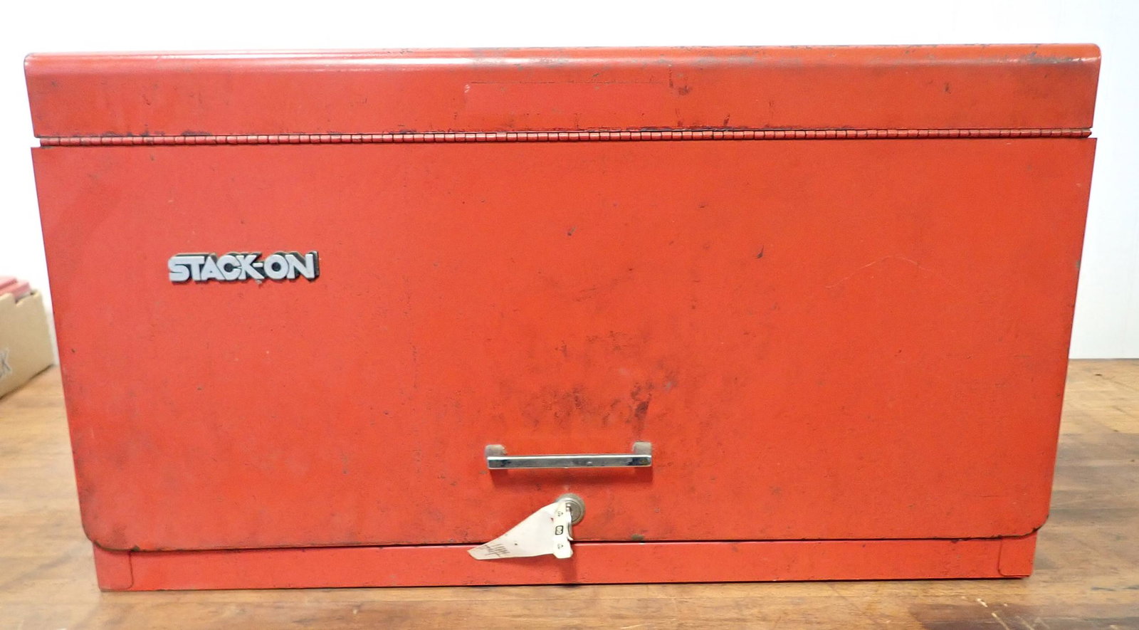 Stack On Tool Box: Apprx 12 1/4" x 26" x 14 1/2" tall. NO SHIPPING !