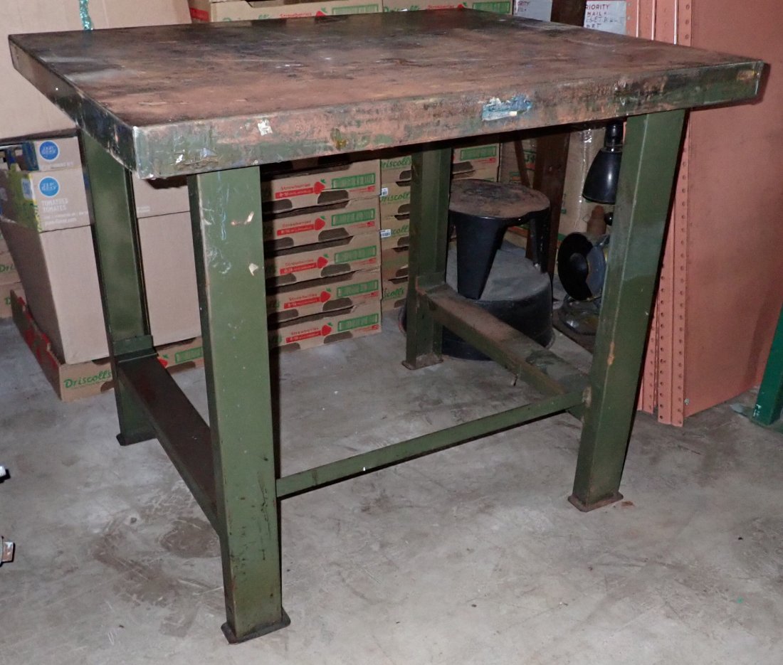 Vintage Industrial Table: Apprx 30" x 36" x 31" tall. NO SHIPPING