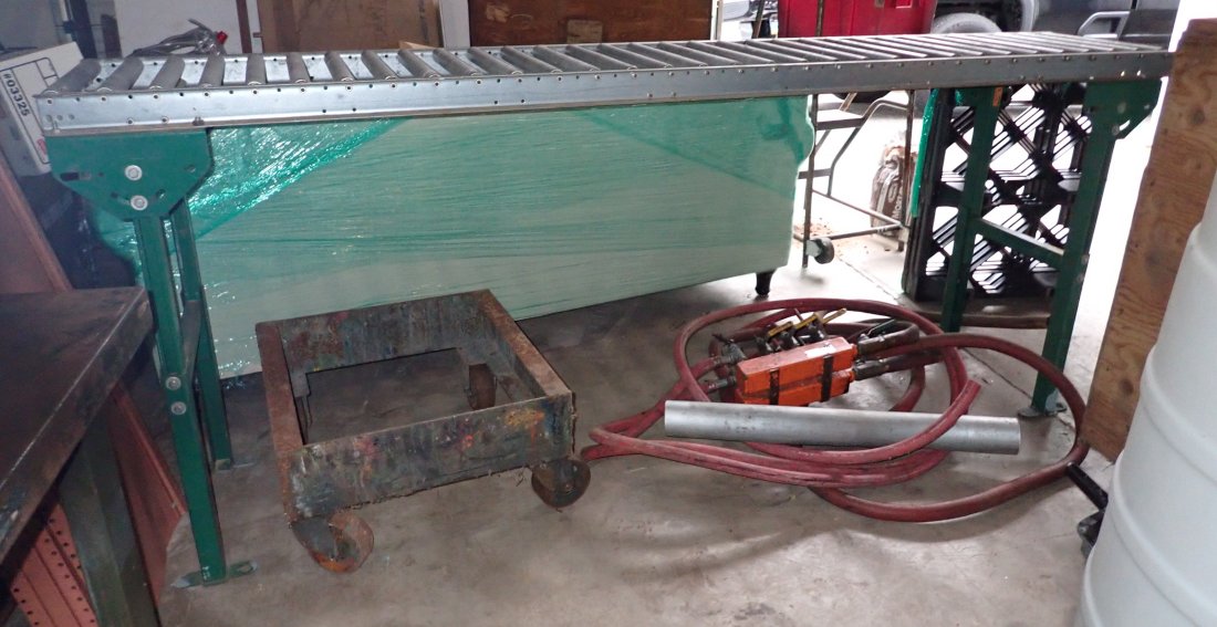 Conveyor / Roller: Apprx 18" x 96" x 38" tall. No shipping. Bring help to load