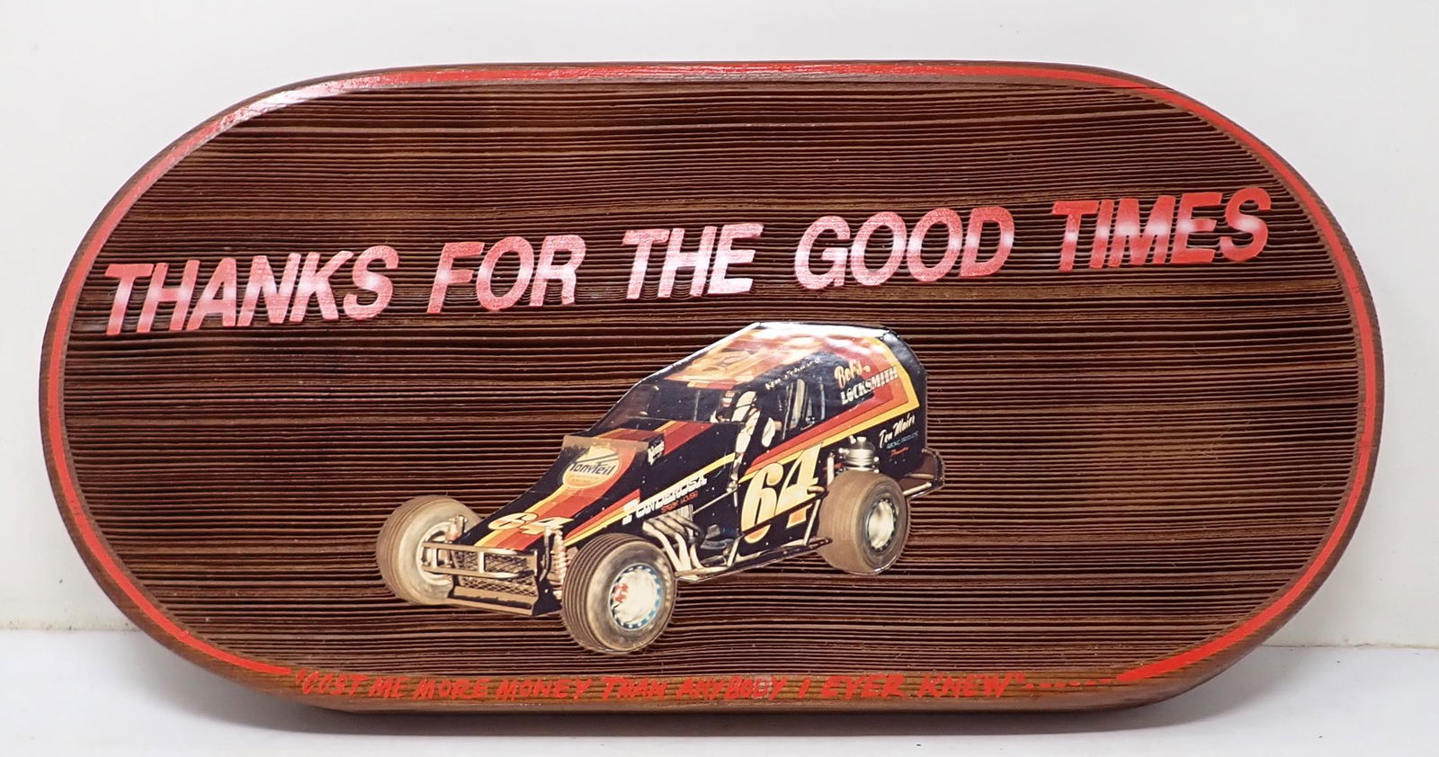Ken Johnson Wooden Race Car Plaque (1 of 5)