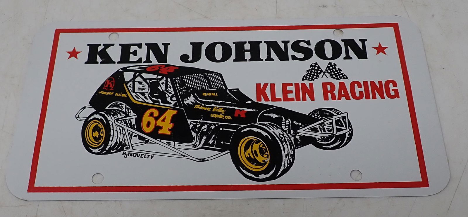 Vintage Ken Johnson Klein Racing License Plate (1 of 1)