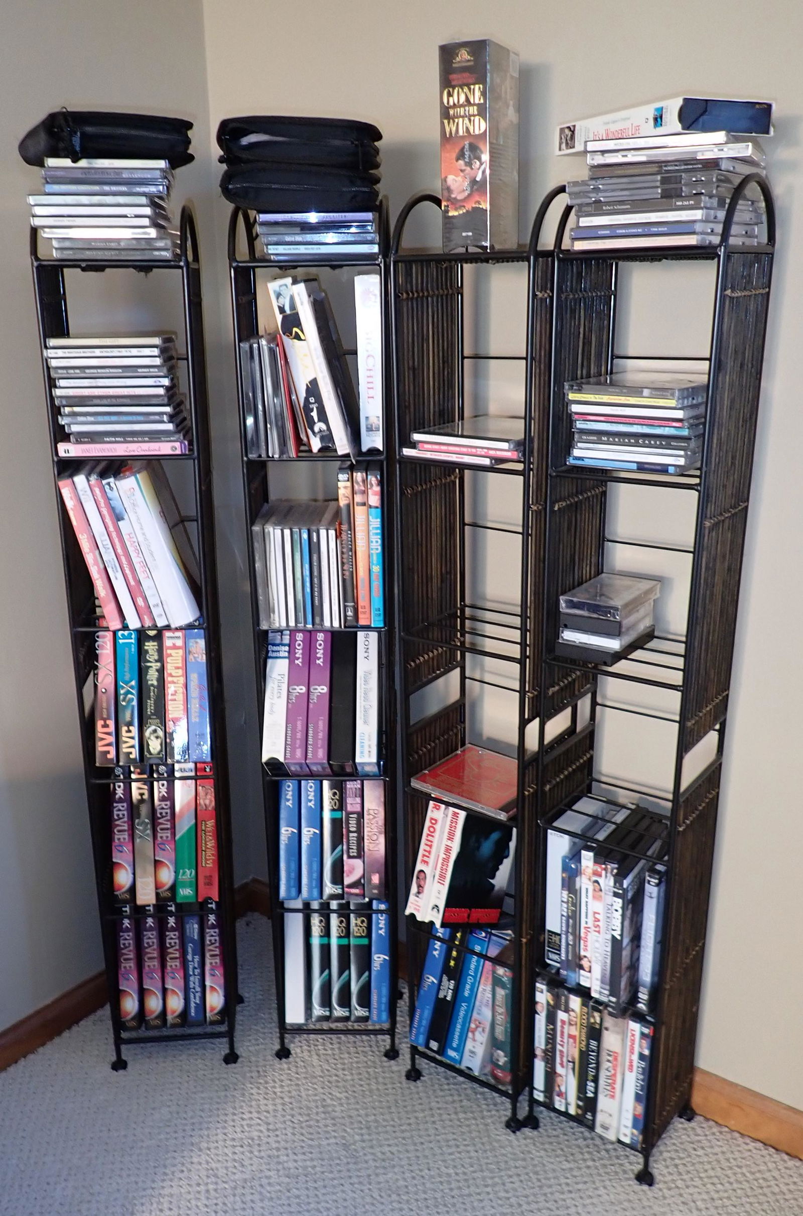 Cd's VHS Tapes & Racks (1 of 5)