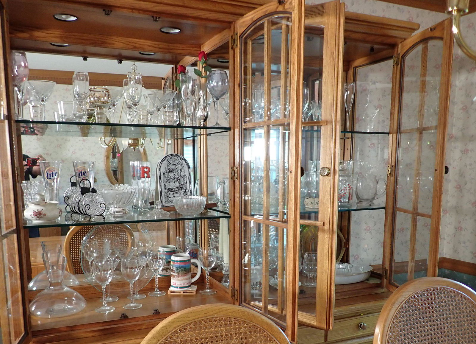 Contents of China Closet: Lot includes all in the china closet. Must take all. No shipping and pick up and have removed by 1pm. Does not include china closet