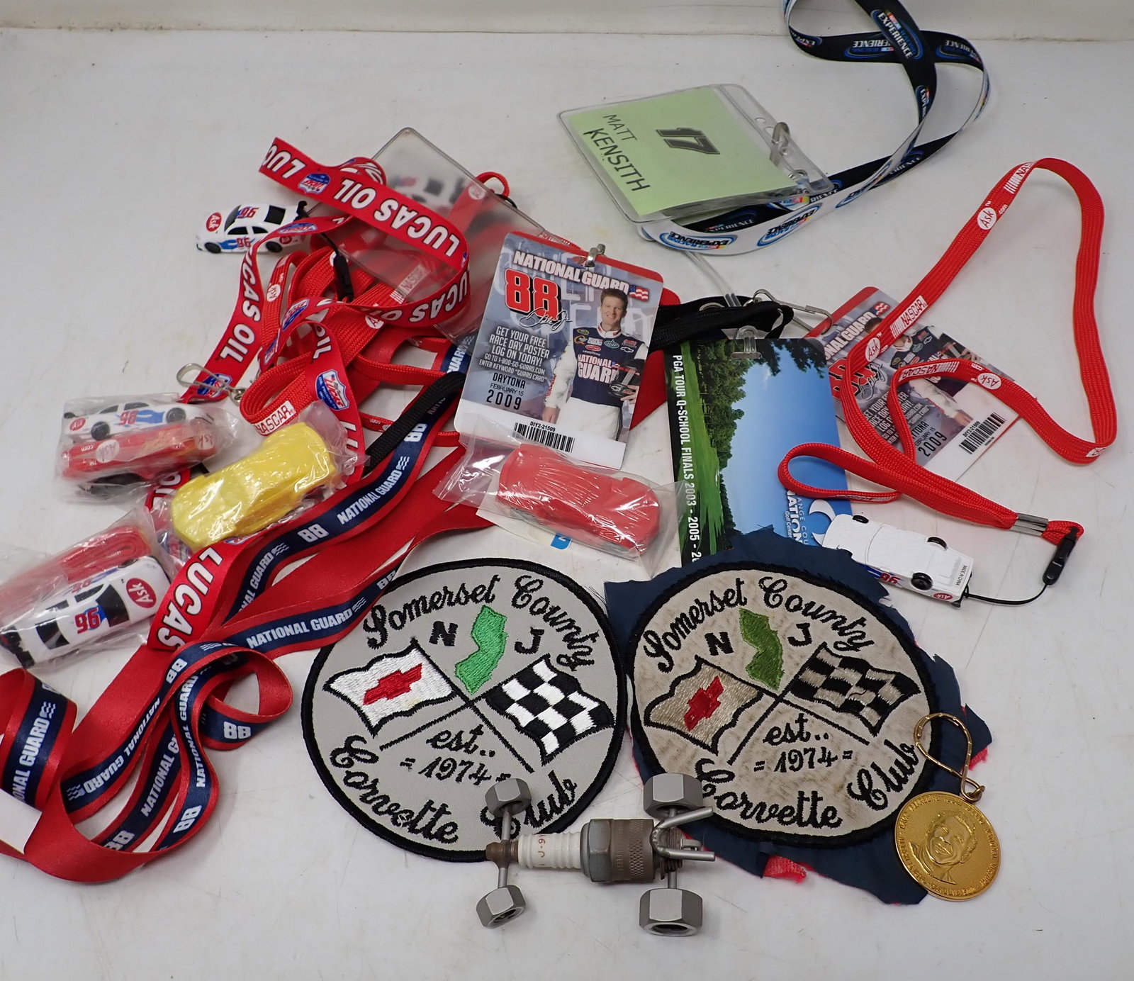 Corvette Club Patches Spark Plug Art Nascar Passes: Getting all pictured