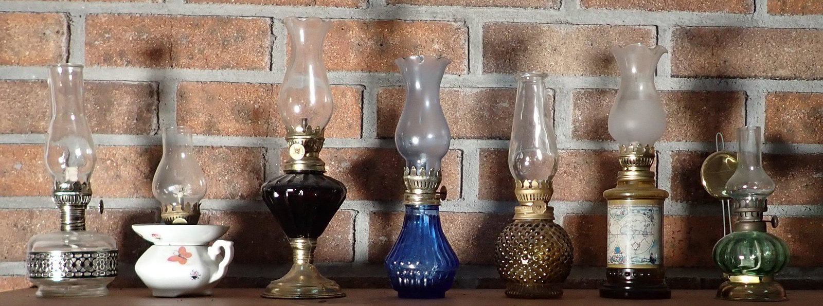 Miniature Oil Lamps: Tallest is approx 10" tall. NO SHIPPING