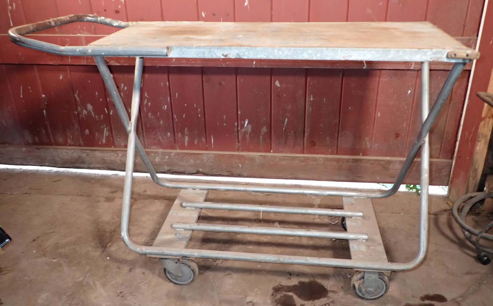 Metal Shop Cart: Approx 19" x 49 3/4" x 34" tall. NO SHIPPING !