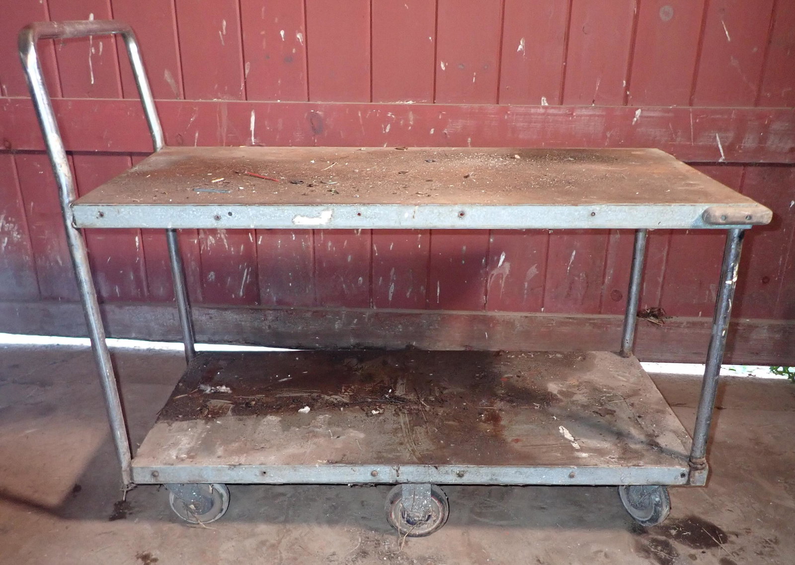 Rolling Shop Cart: Approx 20" x 44" x 27" tall. NO SHIPPING !