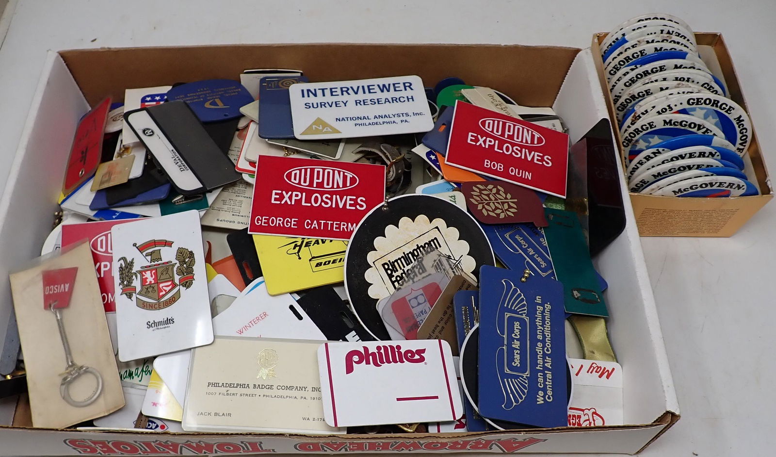 Name Badges & John McGovern Pinbacks (1 of 5)