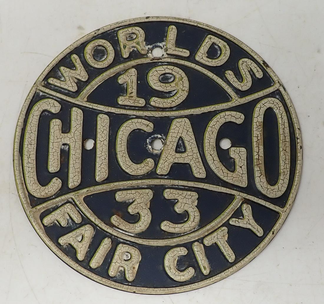 1933 Worlds Fair License Plate Topper (1 of 2)