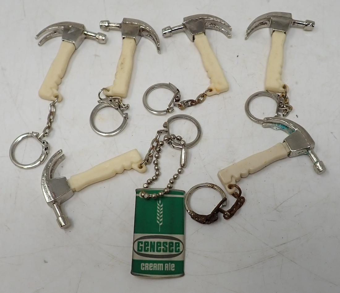 Vintage Hammers & Genesse Keychains: Hammer is apprx 2 1/4" long