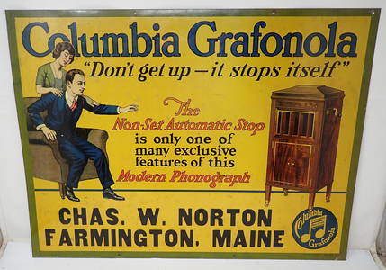 Columbia Grafonola Phonograph Sign