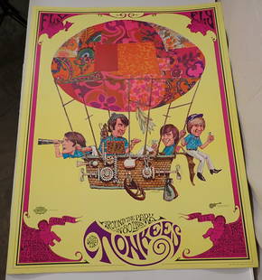 1967 David Schiller J Michaelson Monkees Poster: Sparta Poster #8G , 1967 Raybert Productions poster is approx 29 1/2" x 39"