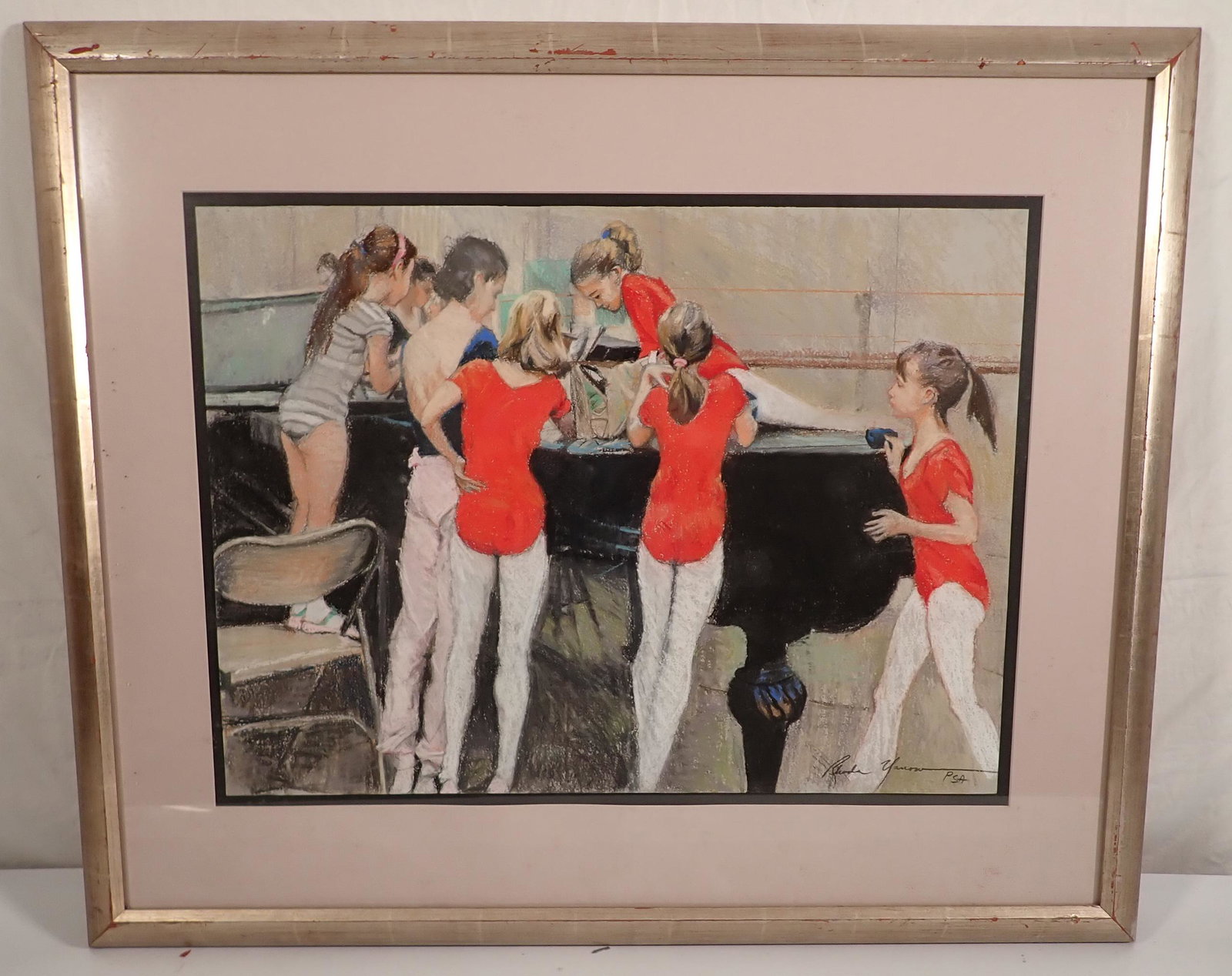 Rhoda Yanow PSA Dancers with Piano Pastel: Pastel art is apprx 29" x 35"