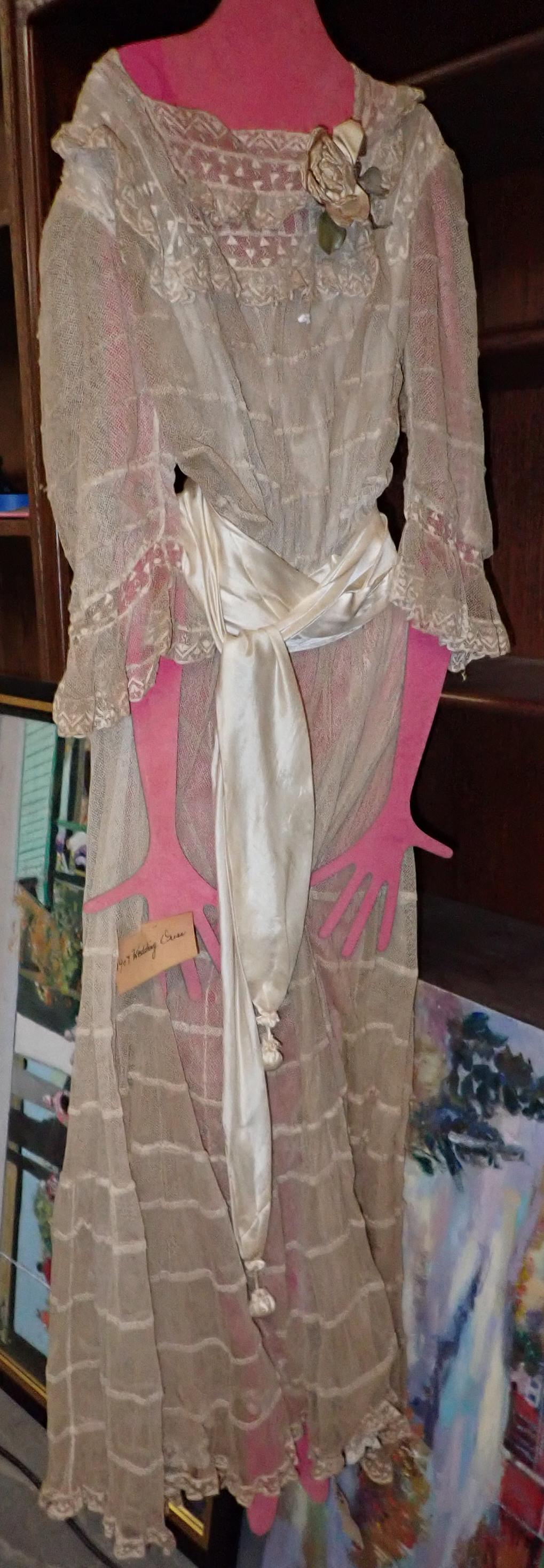 Antique Wedding Dress on Cardboard Mannequin (1 of 2)