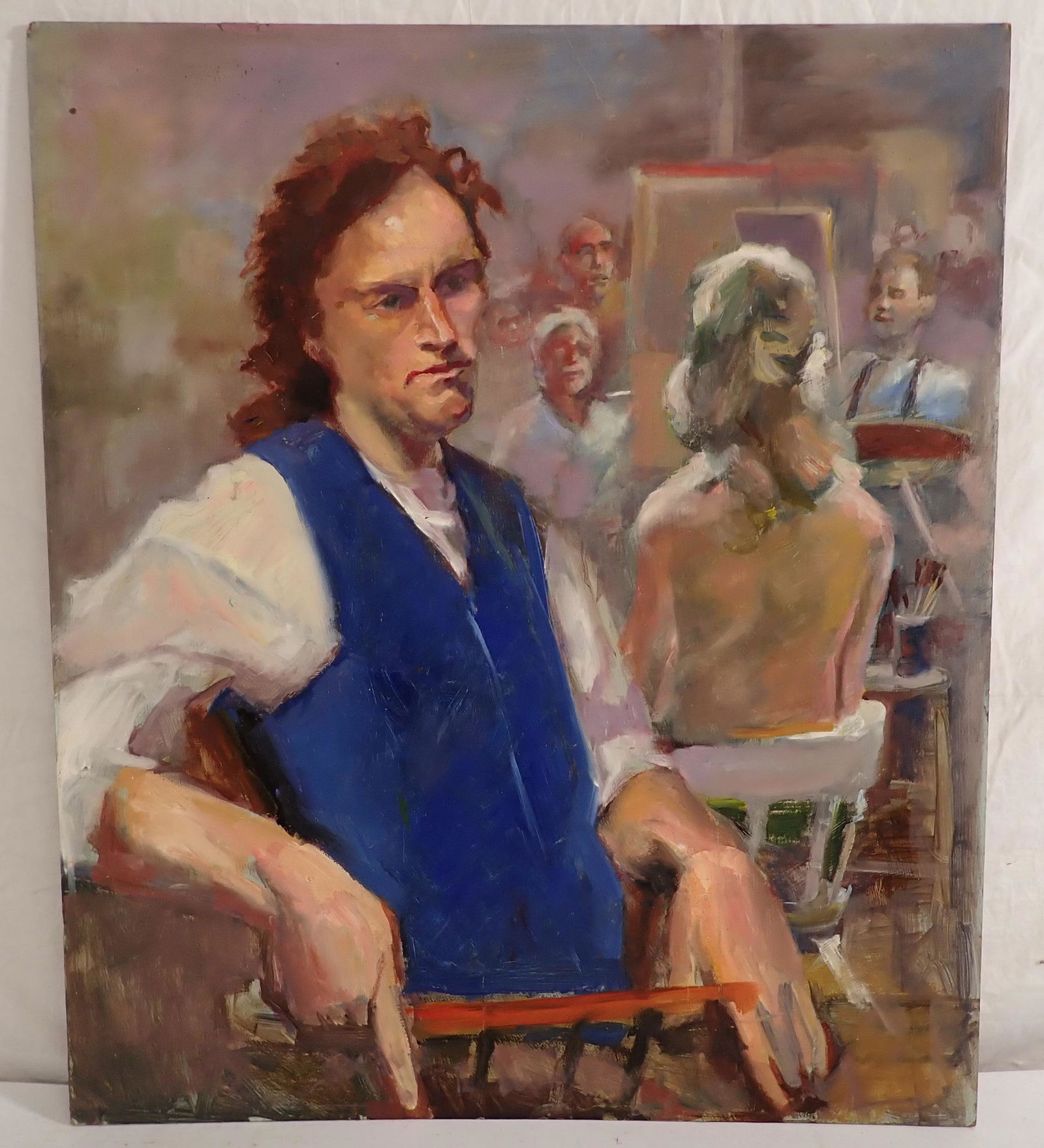 John Reilly Portrait Oil on Board Painting (1 of 4)