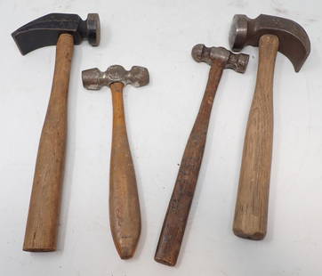 Cobblers & Misc Hammers: Hammer head on right is approx 1 1/2" in diameter and 3 1/2" long. Total length is approx 10"