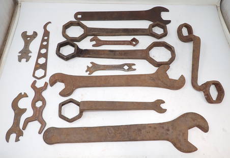 Antique Wrenches incl Planet Junior: Longest is approx 2 1/8" and 16" long