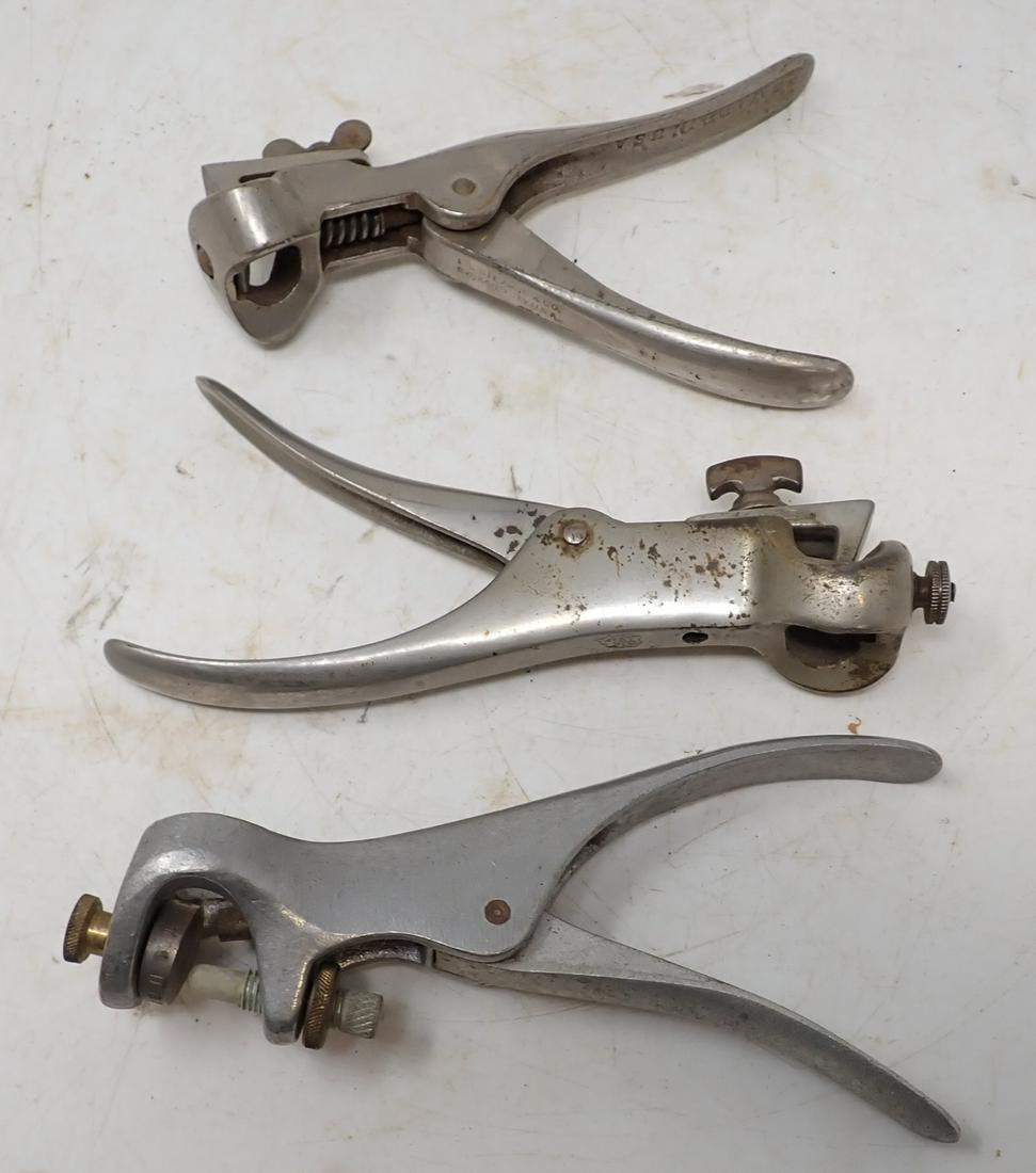 Stearns Oak Leaf Saw Sets: One in front is aluminum and not marked