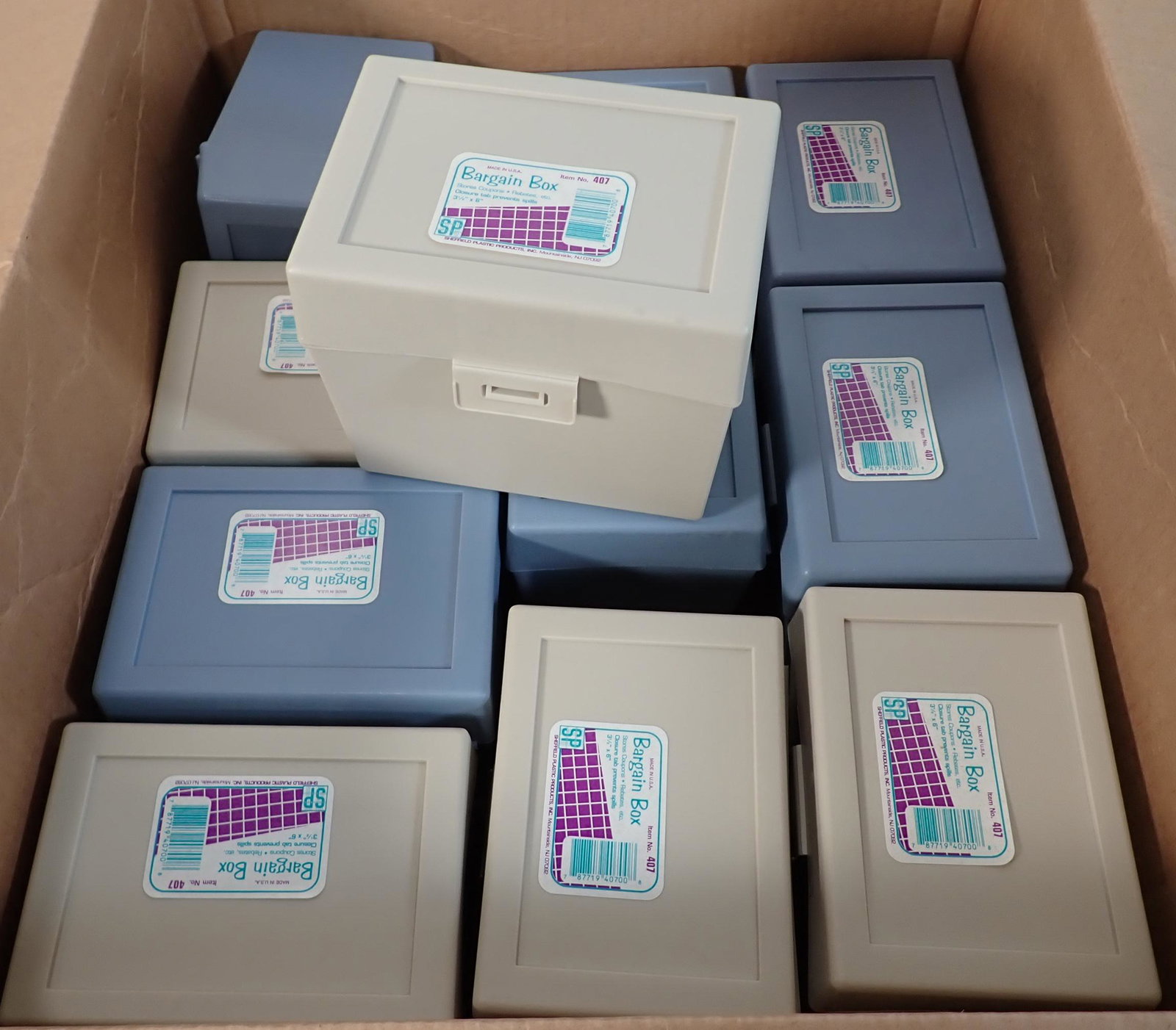 11 NOS Sheffield Bargain Boxes: Appro 5" x 6 1/2" x 5 3/4" tall.